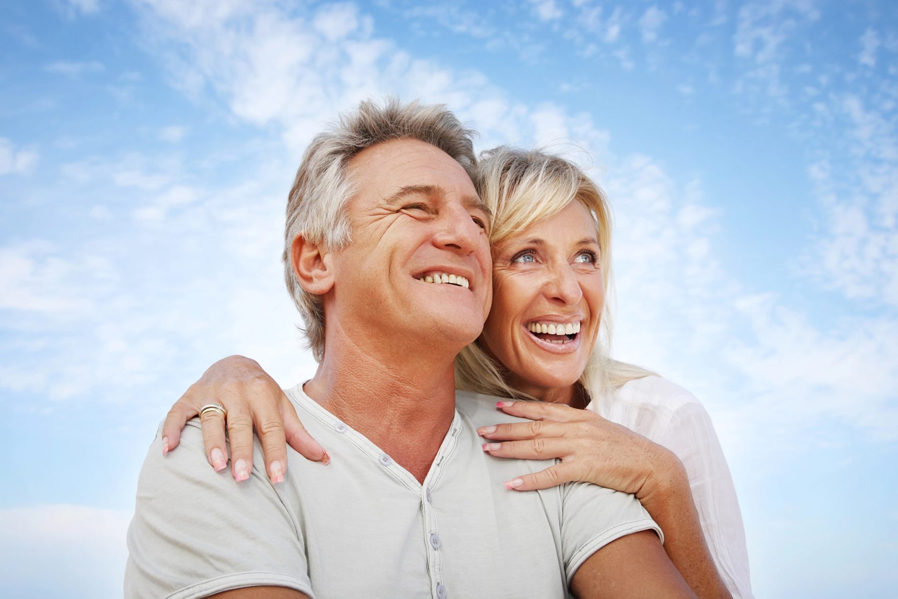 A retired couple reviewing their plan